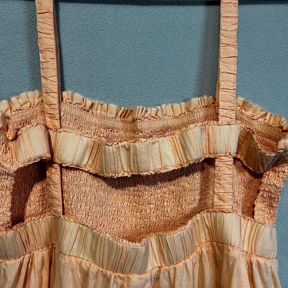 ASOS Womens Sleeveless Shirred Playsuit Romper Size‎ 10 Orange Peach - Picture 8 of 12